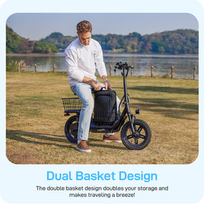 Hoverfly Z6 Fat Tire Long Range Electric Scooter with Seat