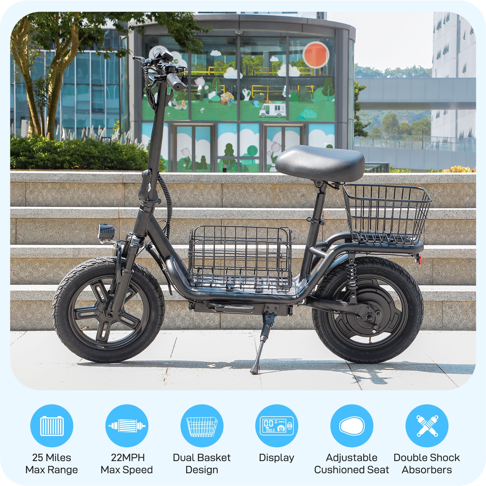 Hoverfly Z6 Fat Tire Long Range Electric Scooter with Seat