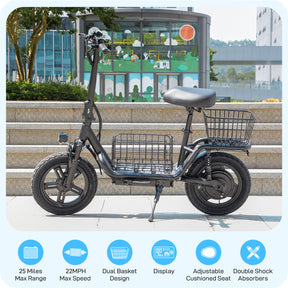 Hoverfly Z6 Fat Tire Long Range Electric Scooter with Seat