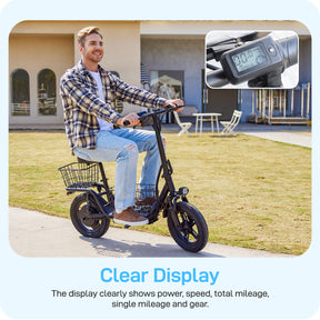 Hoverfly Z6 Fat Tire Long Range Electric Scooter with Seat