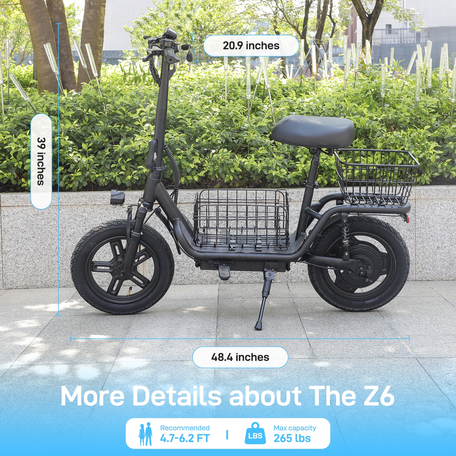 Hoverfly Z6 Fat Tire Long Range Electric Scooter with Seat