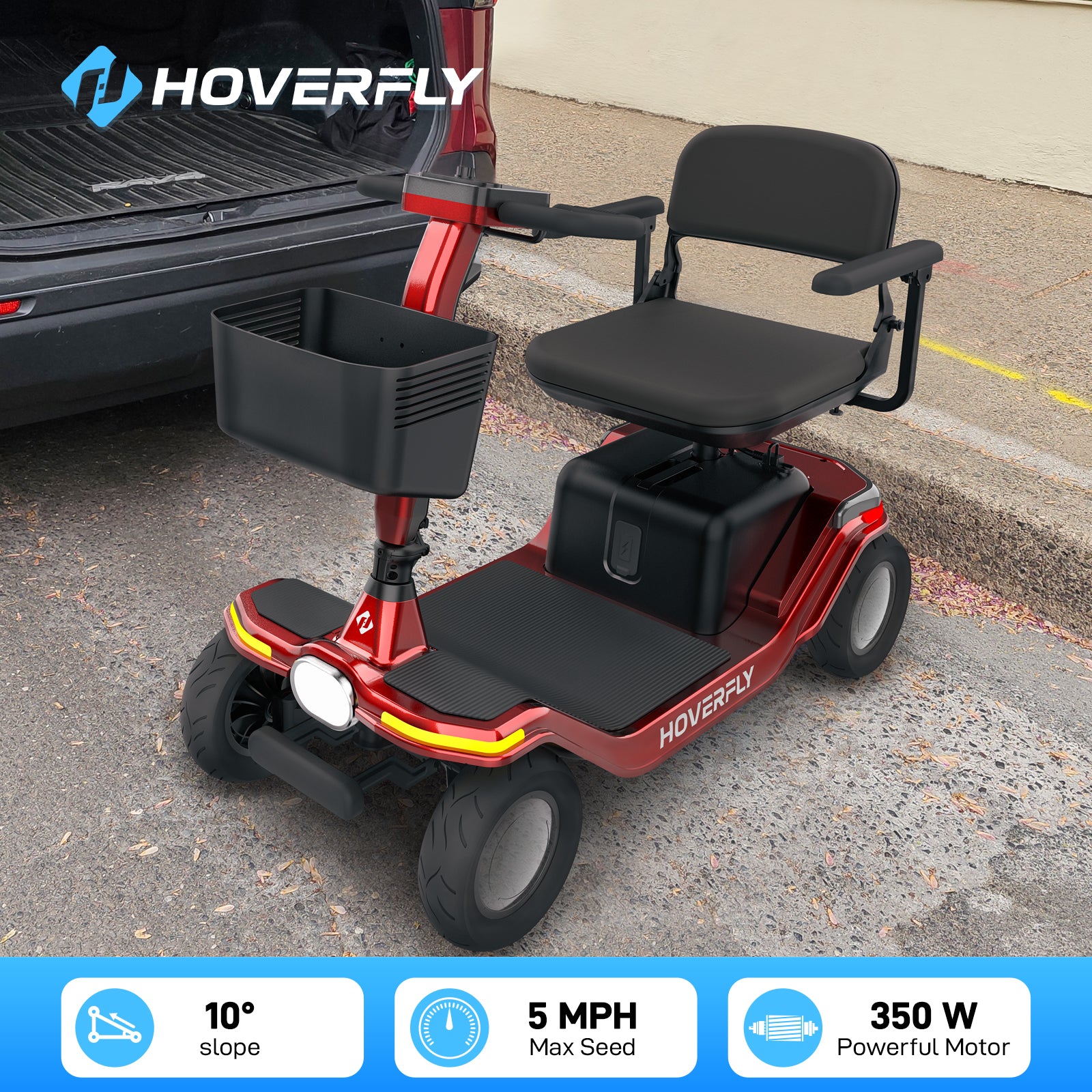 (New Arrival) Hoverfly T5 Electric Four-Wheel Mobility Scooter