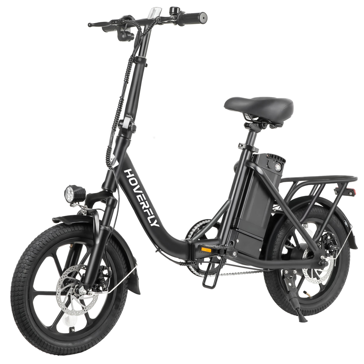 Hoverfly H3 Foldable Electric Bike (Black): Your Urban Exploration Companion, 500W Power, 15.5MPH Speed, 15.5+ Mile Range, Adjustable Comfort, Easy Fold for Storage.