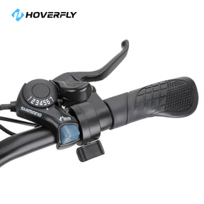 Hoverfly Ourea Electric Bike Detail: Seven-Speed Adjustment & Ergonomic Right Handlebar for Precise Speed Control & Seamless Riding.