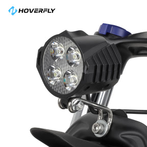 Hoverfly Ourea E-Bike's Bright Front Headlight for Safe Night Riding.
